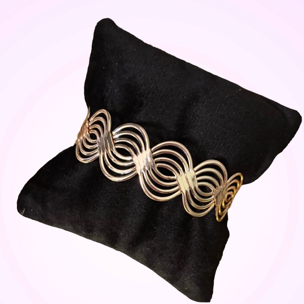 Plunder Design Strength Rose Gold Braided Woven Cuff Style Bracelet 11$